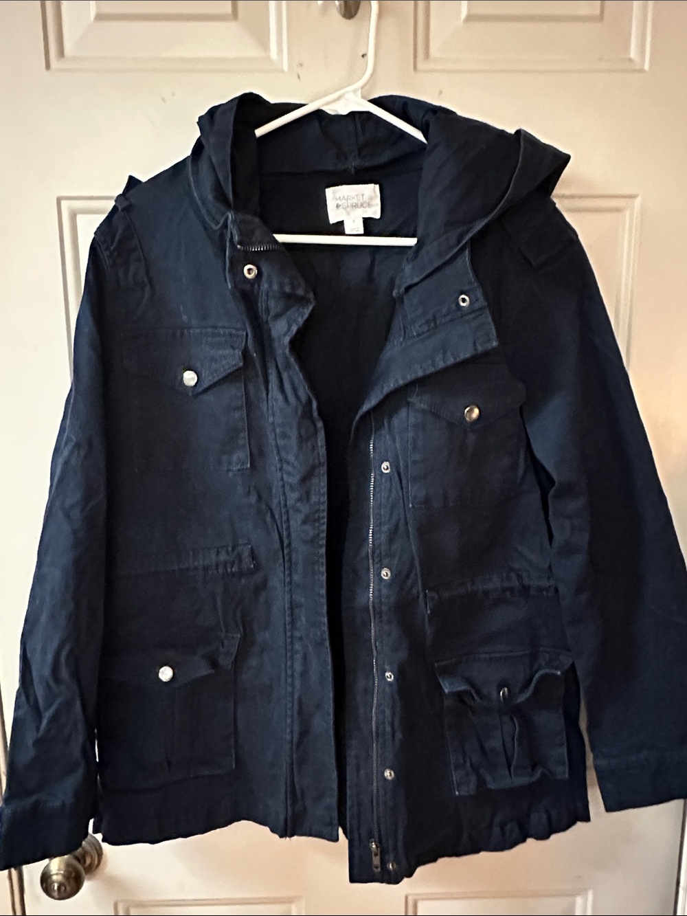 Market & Spruce Navy Utility Hooded Jacket